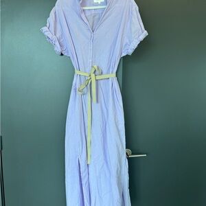XiRENA Purple Wrap Maxi Dress with Notched Collar